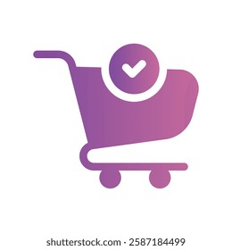 A straightforward icon for the shopping cart, paid