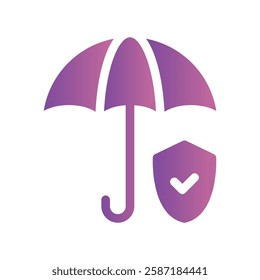 A straightforward icon for the umbrella, shield