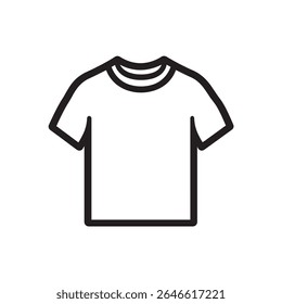 A straightforward image presents a simple tee. The tee has a dark outline and features short sleeves and a crew neck, all set against a transparent backdrop for versatility.