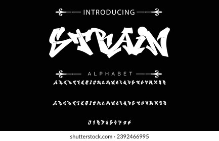 Strain Graffiti font text effect, spray and street text style