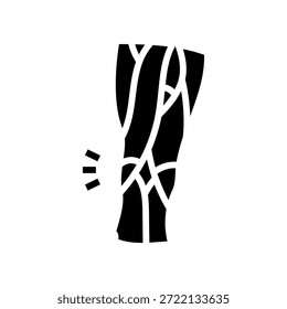 Vector de icono de glifo de músculo isquiotibial tensado. signo de músculo isquiotibial tensado. ilustración de símbolo aislado
