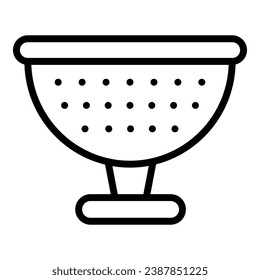 Strainer colander icon outline vector. Kitchen sieve. Hand tool