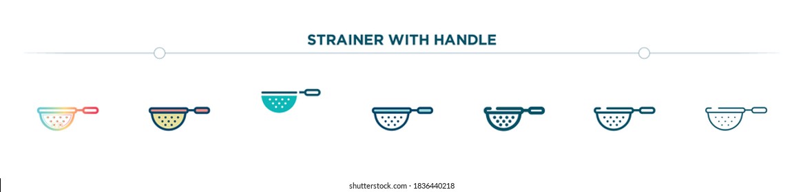 strainer with handle icon designed in gradient, filled, two color, thin line and outline style. vector illustration of strainer with handle vector icons. can be used for mobile, ui, web
