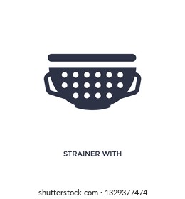 strainer with handle icon. Simple element illustration from bistro and restaurant concept. strainer with handle editable symbol design on white background. Can be use for web and mobile.