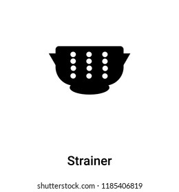 Strainer icon vector isolated on white background, logo concept of Strainer sign on transparent background, filled black symbol
