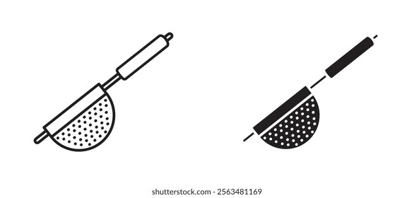 Strainer icons in outline and fill. vector illustration for ui.