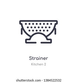 strainer outline icon. isolated line vector illustration from kitchen 2 collection. editable thin stroke strainer icon on white background