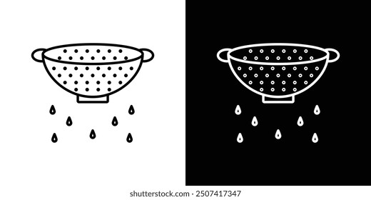 Strainer thin line vector icon set.