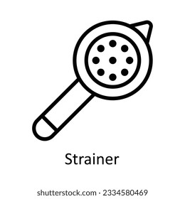 Strainer Vector outline Icon Design illustration. Kitchen and home  Symbol on White background EPS 10 File