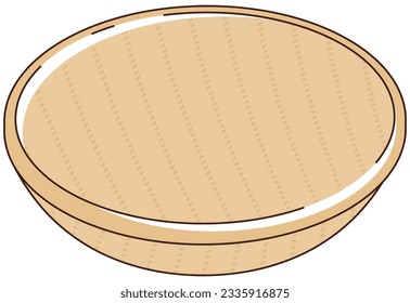 A strainer woven from bamboo. vector illustration