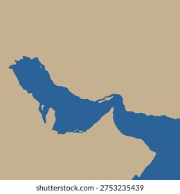 Strait of Hormuz Map Illustration Vector