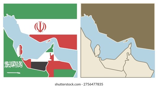 strait of hormuz territory map flag