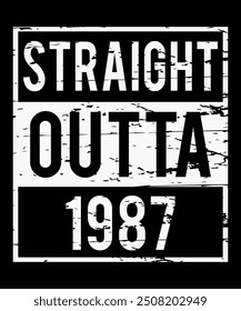 Stralght outta 1987 versatile design is ideal for prints, t-shirt, mug, poster, cover, pillow, poster etc.
