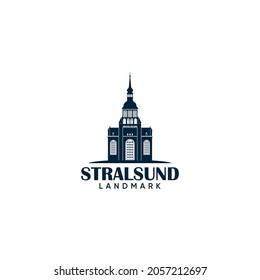 stralsund city landmark vector logo illustration
