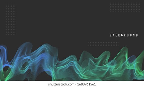 Strand Hair Shape Background. Blue, Green, Cyan Color. Design Graphic Vector Template EPS10