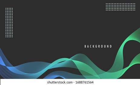 Strand Hair Shape Background. Blue, Green, Cyan Color. Design Graphic Vector Template EPS10
