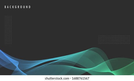 Strand Hair Shape Background. Blue, Green, Cyan Color. Design Graphic Vector Template EPS10