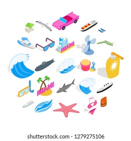 Strand icons set. Isometric set of 25 strand vector icons for web isolated on white background