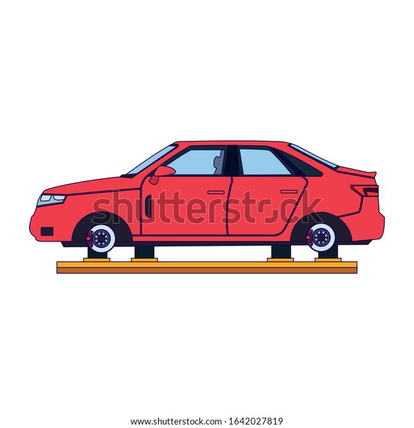 stranded car icon over white background,
colorful design, vector
illustration