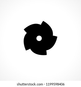 Stranded flower icon with six petals. Isolated black glyph.