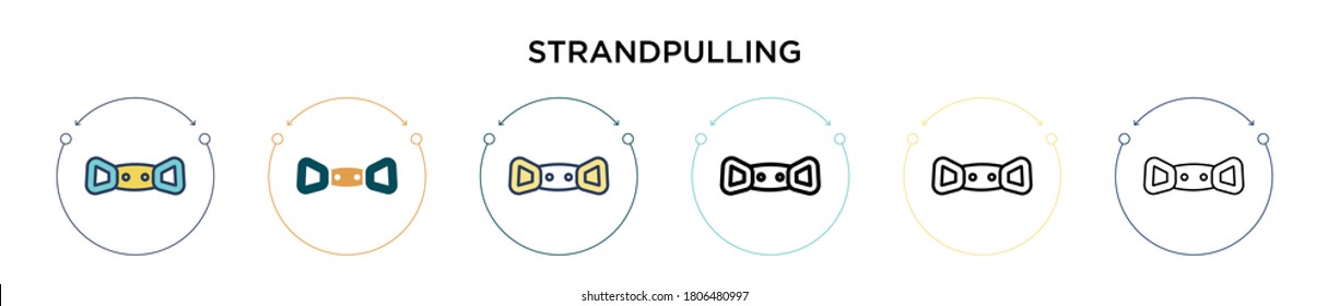 Strandpulling icon in filled, thin line, outline and stroke style. Vector illustration of two colored and black strandpulling vector icons designs can be used for mobile, ui, web