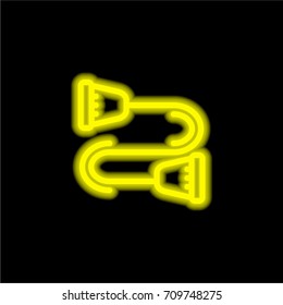 Strandpulling yellow glowing neon ui ux icon. Glowing sign logo vector