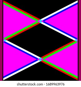 Strange, abstract patterns in the RGB style. bright, vintage vector drawing