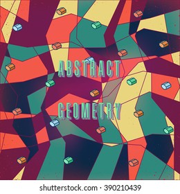 strange abstract stylized digital pattern with geometric figures