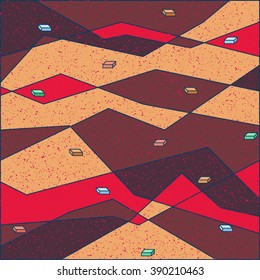 strange abstract stylized digital pattern with geometric figures