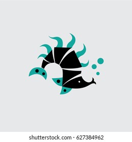 Strange animal vector - Ichthio Whale