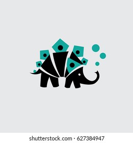 Strange animal vector - Stegosaurus Elephant