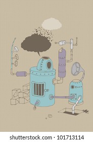 Strange apparatus making something