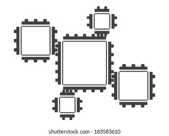 Strange cogs (gears) in a square shape