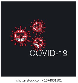 strange coronavirus bacteria minimalistic  illustration