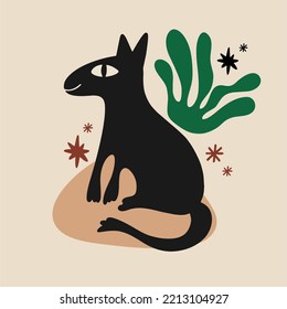 Extraña criatura. Abstracciones y un monstruo imaginario. Un animal ficticio y fantasioso. Ilustración única de ambos estilos. Perfecto para la plantilla de póster o postal, diseño de camisetas de moda.