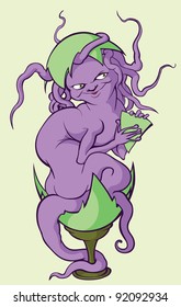 Strange creature out of green egg