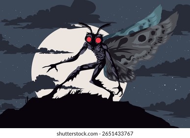 estranho monstro assustador da mãe na noite