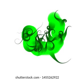 Strange doodle structure consisting of a randomly intertwined rounded curves on a white background. Complex colorful object recembling to an alien creature. Vector illustration.
