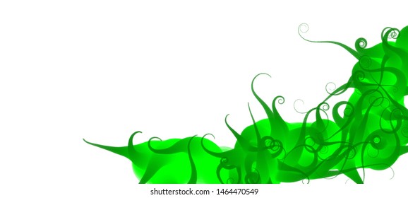 Strange doodle structure consisting of a randomly intertwined rounded curves on a white background. Complex colorful object recembling to an alien creature. Vector illustration.