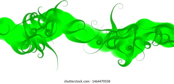 Strange doodle structure consisting of a randomly intertwined rounded curves on a white background. Complex colorful object recembling to an alien creature. Vector illustration.