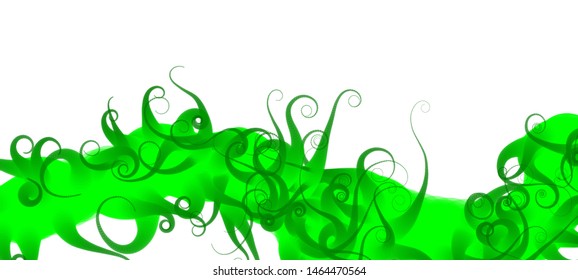 Strange doodle structure consisting of a randomly intertwined rounded curves on a white background. Complex colorful object recembling to an alien creature. Vector illustration.