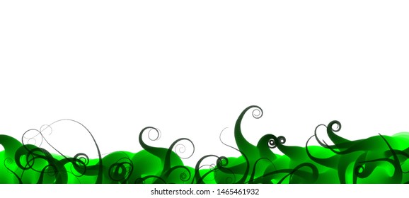 Strange doodle structure consisting of a randomly intertwined rounded curves on a white background. Complex colorful object recembling to an alien creature. Vector illustration.