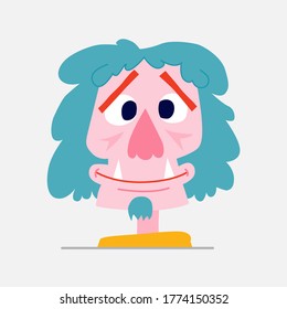 Strange Face Flat Illustration Isolated
