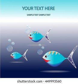 Strange fish design with text space