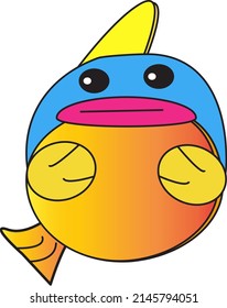 strange fish vector for children's books and cartoon magazines