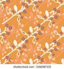 Extraño patrón de flor sin costura. Ornamento botánico floral contemporáneo. Plantas creativas y fondo de pantalla interminable. Diseño sencillo para tela, imprenta textil, papel envolvente, cubierta. Ilustración del vector