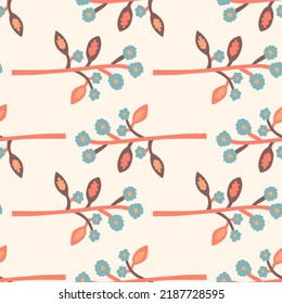 Strange flower seamless pattern. Contemporary botanical floral ornament. Creative plants endless wallpaper. Simple design for fabric, textile print, wrapping paper, cover. Vector illustration