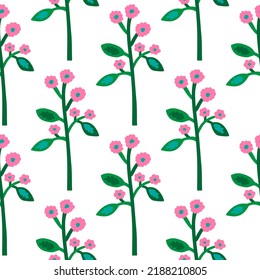 Strange flower seamless pattern. Contemporary botanical floral ornament. Creative plants endless wallpaper. Simple design for fabric, textile print, wrapping paper, cover. Vector illustration