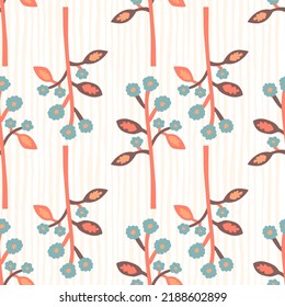 Strange flower seamless pattern. Contemporary botanical floral ornament. Creative plants endless wallpaper. Simple design for fabric, textile print, wrapping paper, cover. Vector illustration