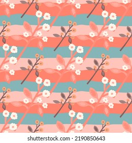 Strange flower seamless pattern. Contemporary botanical floral ornament. Creative plants endless wallpaper. Simple design for fabric, textile print, wrapping paper, cover. Vector illustration